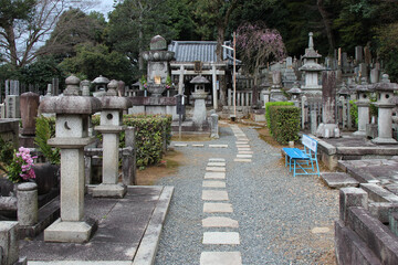 cemetery at the Chion-in temple in Kyoto (Japan)