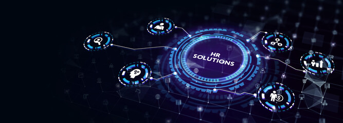 Fototapeta premium Business, Technology, Internet and network concept. HR Solutions. 3d illustration