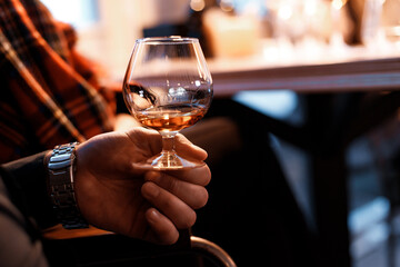 glass of wine in a hand