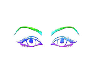 Female Woman girl Eyes symbol, LGBT Gay Pride Rainbow Flag icon logo illustration