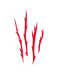 Cat tiger scratch mark in red color. Vector silhouette illustration