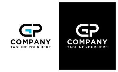 CGP letter initial creative modern logo design vector icon template. on a black and white background.