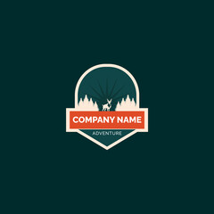 mountain adventure badge logo design