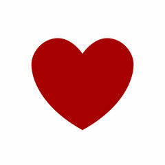 Red symmetric heart isolated on white background. Minimalistic illustration for weddings, prints, t-shirts, Valentines Day cards. Sign of love, romance, feelings, relationships. Vector illustration