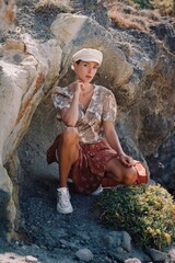 portrait of a women in milos greece