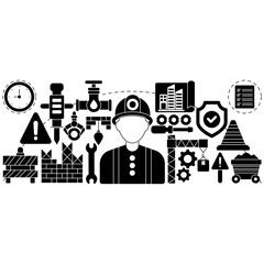 Modern design illustration of construction