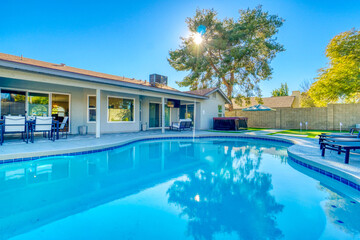 Back yard swimming pool 