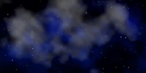 Fototapeta premium Dark BLUE vector background with colorful stars. Shining colorful illustration with small and big stars. Best design for your ad, poster, banner.