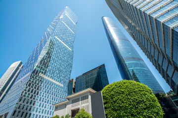 Financial District Office Building Facades and Glass Curtain Walls