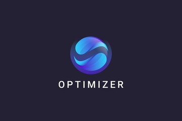 Letter O technological logo