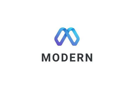 Letter M modern simple business logo