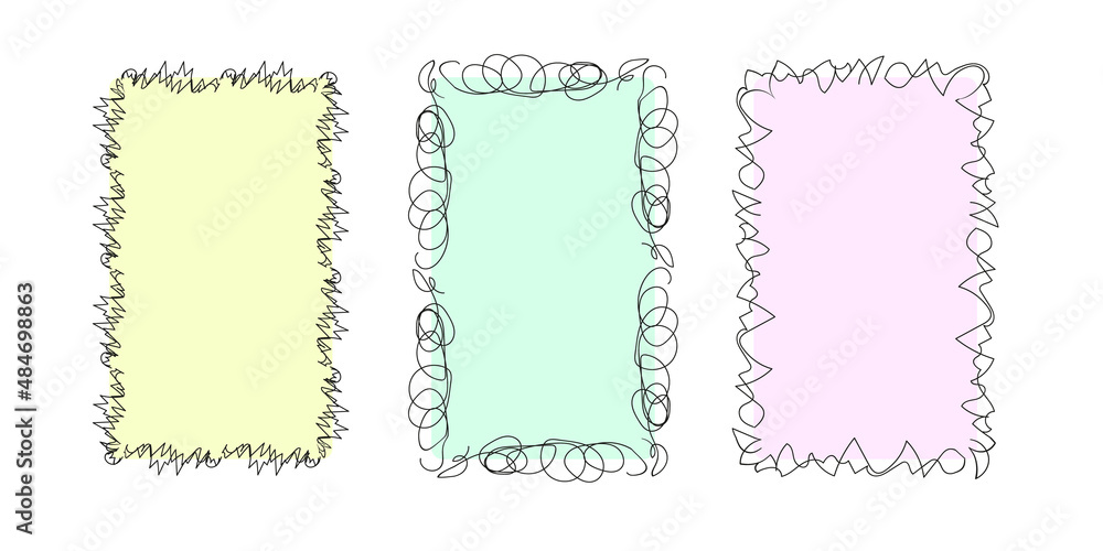 Wall mural abstract frame border pastel rectangles elements vector