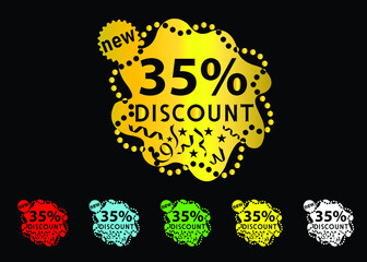 35 percent discount new offer logo and icon design