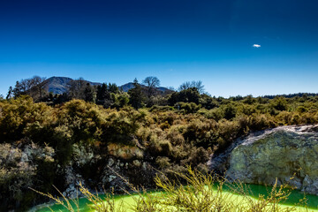 Thermal ponds and area, Wai-O-Tapu, Rotarua, New Zealand