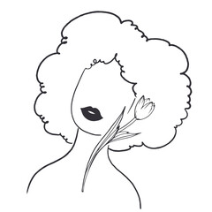 line International women's Day beautiful woman face illustration fashion hand drawn simple banner template for sale image cosmetic greeting card invitation flower on head
Flowers, flora, herbs