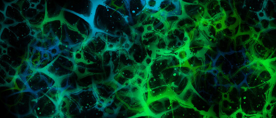 abstract blue green background with particles