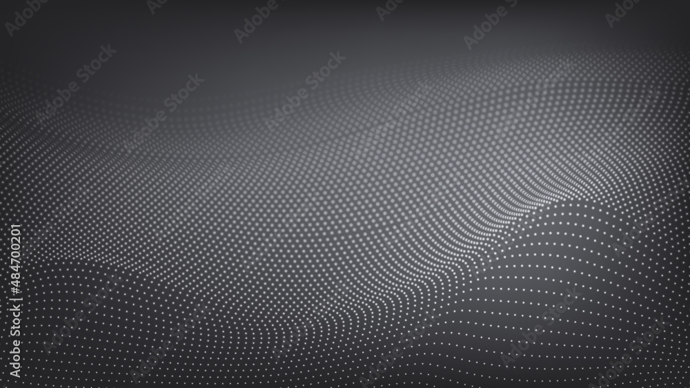 Poster 3d halftone pattern abstract gray dots on a grey gradient background vector stock illustration