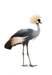 crowned crane isolated on white background © fotomaster