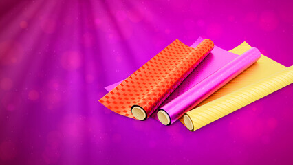beautiful decoration paper on colorful vivid backdrop - abstract 3D rendering