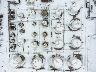 Large tanks of the oil complex aerial