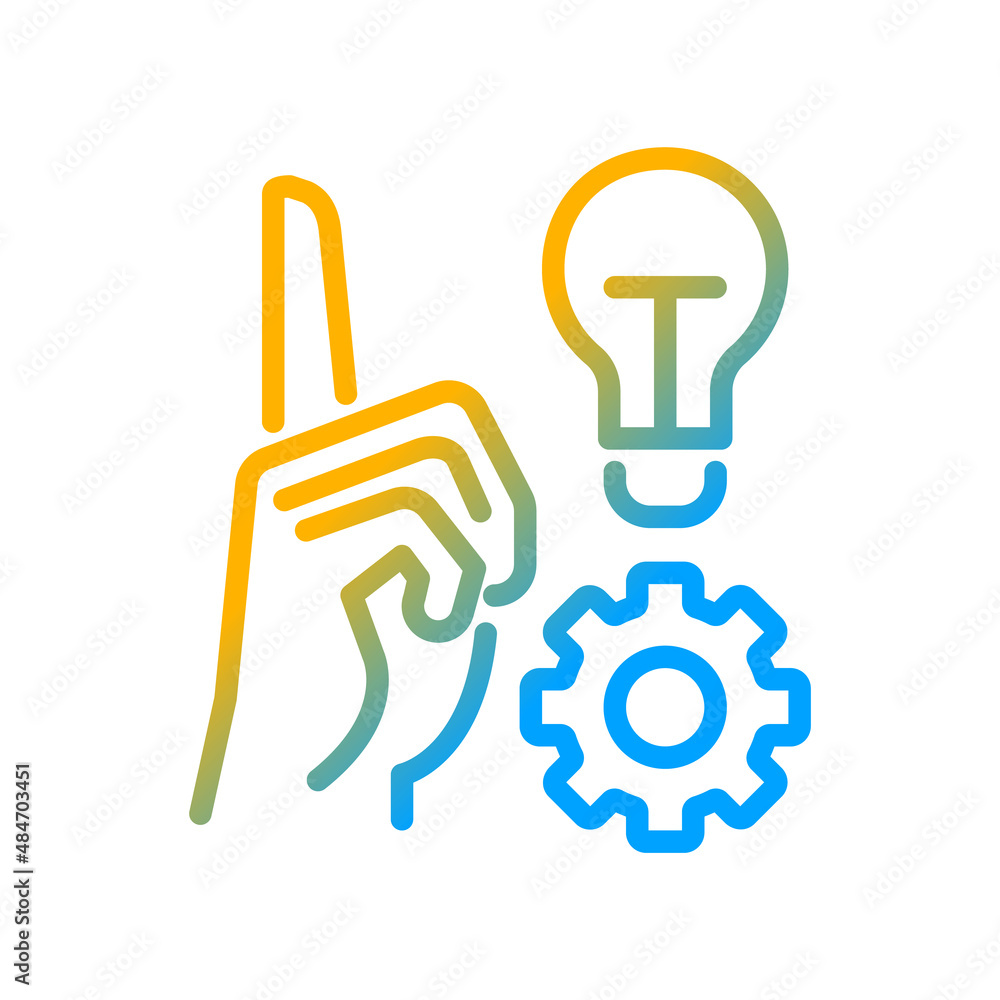 Poster generate new idea gradient linear vector icon. inspiration for project. innovative strategy for deve