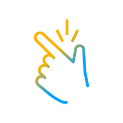 New ideas metaphor gradient linear vector icon. Clicking fingers. Ok gesture. Remember thought, attention. Thin line color symbol. Modern style pictogram. Vector isolated outline drawing