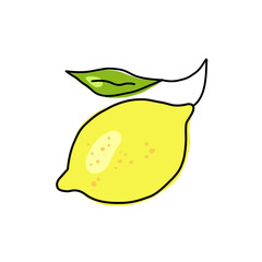 Vector illustration, lemon isolated on white background.