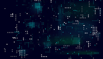 Abstract grunge grid polka dot background pattern. Spotted blue and turquoise dots illustration. Vector. © lotus_studio