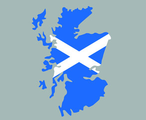 Scotland Flag National Europe Emblem Map Icon Vector Illustration Abstract Design Element