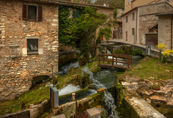 Fototapeta na wymiar Rasiglia, Italy. The town of springs