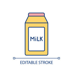 Milk RGB color icon. Dairy product. Lactose drink. Healthy and natural beverage. Rich in protein. Isolated vector illustration. Simple filled line drawing. Editable stroke. Arial font used