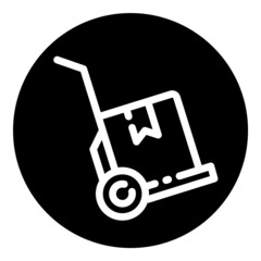 Forklift Loader Delivery Glyph Flat Icon Isolated On White Background