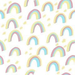seamless pattern with rainbow’s 