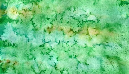 Narrow green watercolor drawing with texture, artistic banner, backdrop. Salt Effects
