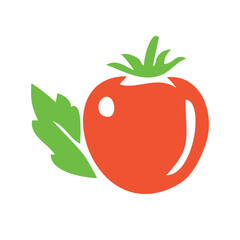Vector illustration, tomato isolated on white background.