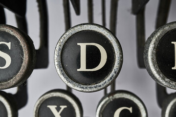 D - old typewriter keys