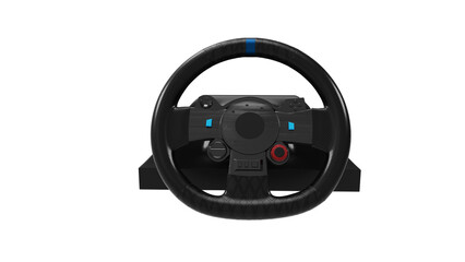 racing wheel front view without shadow 3d render