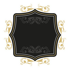 label with golden border