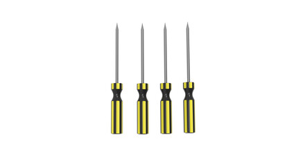 black and yellow screwdriver without shadow 3d render