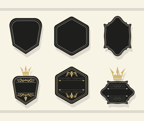 six royal labels icons