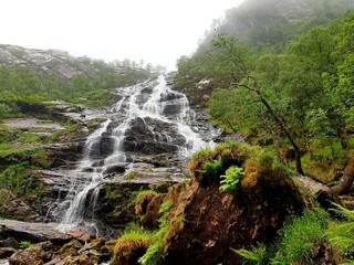 Obraz premium Steall Waterfall, Old Military Rd, Fort William, UK