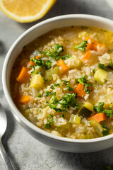 Homemade Healthy Lemon Rice Soup