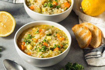 Homemade Healthy Lemon Rice Soup