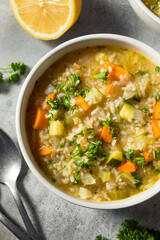 Homemade Healthy Lemon Rice Soup