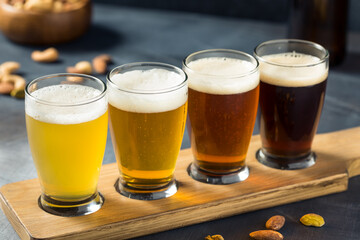 Boozy Refreshing Cold Beer Flight