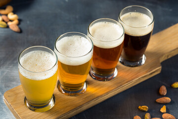 Boozy Refreshing Cold Beer Flight