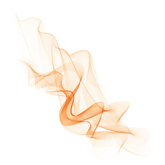 Abstract orange color wave design element. Abstract smooth color wavy vector. Curve flow orange motion illustration. Orange smoke wave lines.