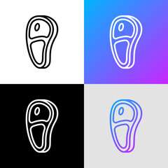 Raw beef steak thin line icon. Modern vector illustration of meat.