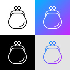Payment method: retro purse thin line icon. Modern vector illustration for mobile app.