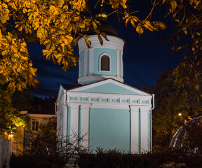 church at night